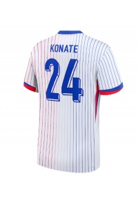 Frankrijk Ibrahima Konate #24 Voetbaltruitje Uit tenue EK 2024 Korte Mouw